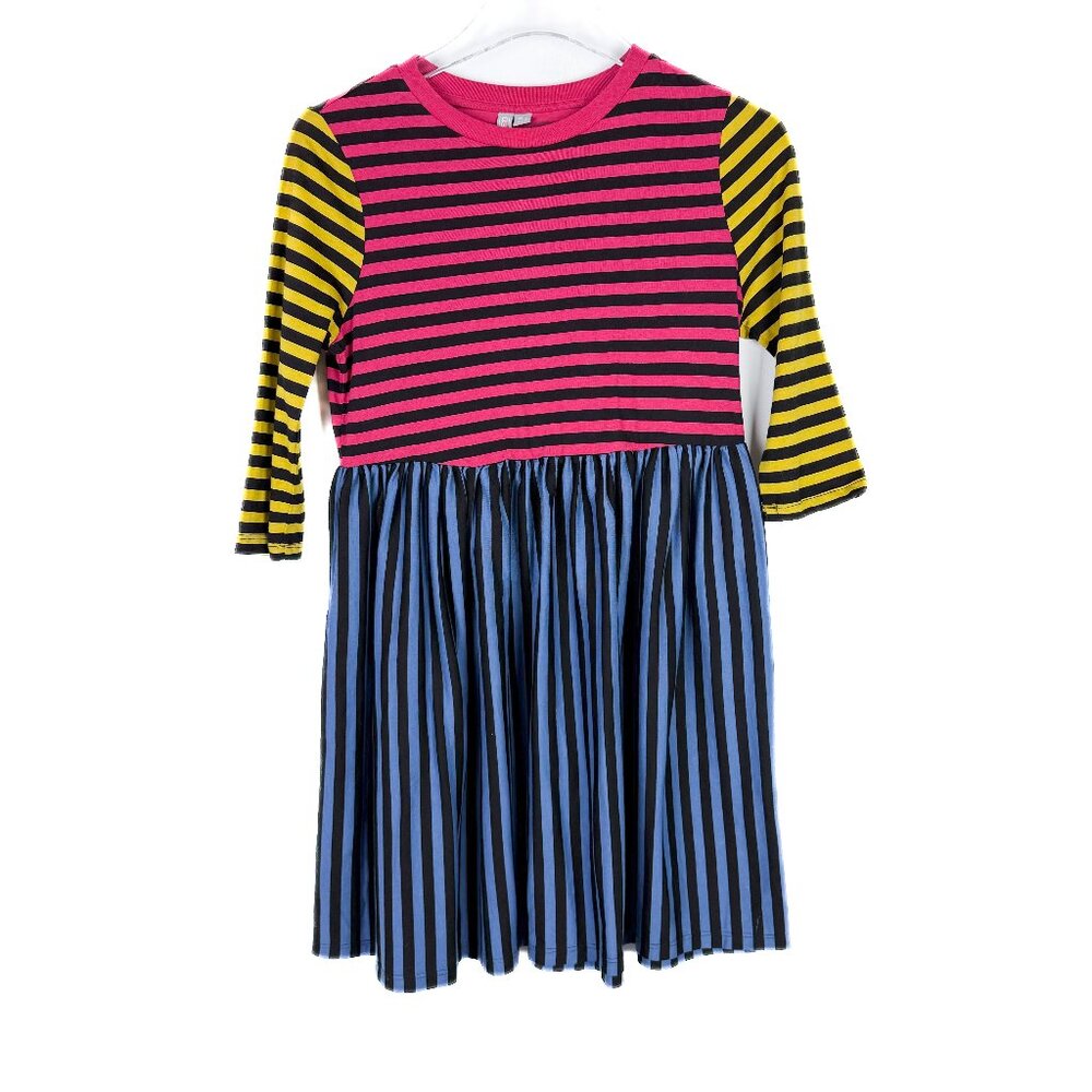 NWT ASOS Petites Cut About Stripe Mini Smock Dress 3/4 Sleeves Size 0P NEW